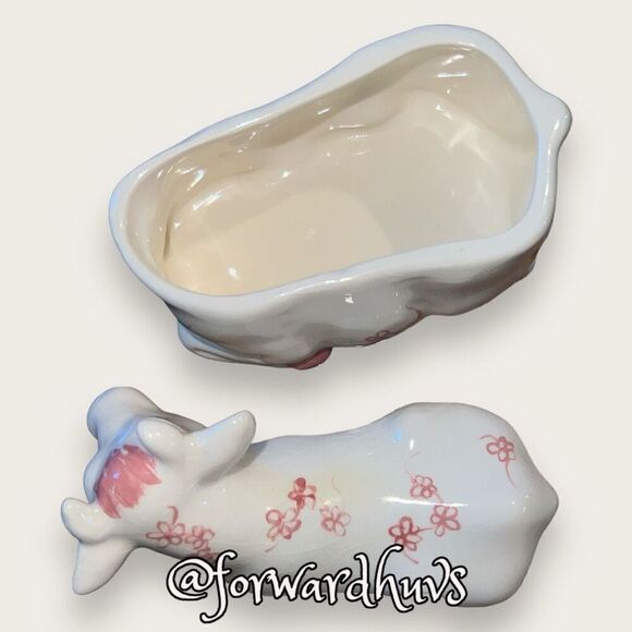 Pink & White Cow Cream & Sugar Set with Lid - Picture 8 of 13